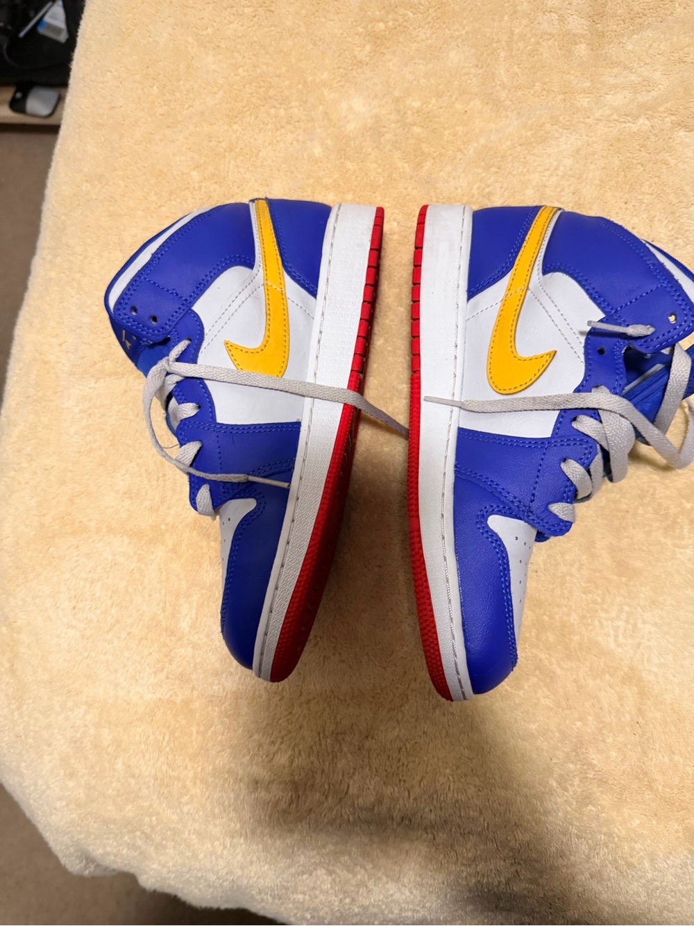 Kids Blue and Yellow Athletic Sneakers